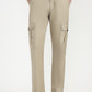 Beige Solid Slim Fit Cargo Pant | Greenfibre