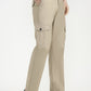 Beige Solid Slim Fit Cargo Pant | Greenfibre