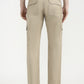 Beige Solid Slim Fit Cargo Pant | Greenfibre