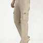 Beige Solid Slim Fit Cargo Pant | Greenfibre