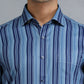 Blue Striped Slim Fit Formal Shirt | Greenfibre