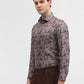 Pink & Grey Printed Slim Fit Party Wear Shirt | Greenfibre