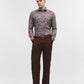 Pink & Grey Printed Slim Fit Party Wear Shirt | Greenfibre