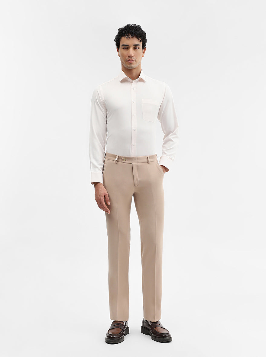 Baby Pink Solid Slim Fit Formal Shirt | Greenfibre
