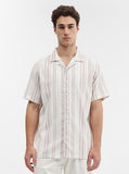 Pink Striped Slim Fit Casual Shirt | Greenfibre