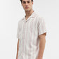 Pink Striped Slim Fit Casual Shirt | Greenfibre