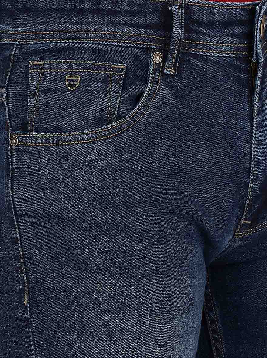 Denim Blue Solid Narrow Fit Jeans | Greenfibre