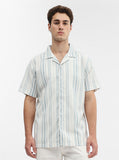 Blue Striped Slim Fit Casual Shirt | Greenfibre