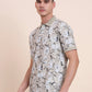 Sage Green Printed Slim Fit Polo T-Shirt | Greenfibre