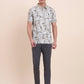 Sage Green Printed Slim Fit Polo T-Shirt | Greenfibre