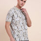 Sage Green Printed Slim Fit Polo T-Shirt | Greenfibre