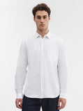 White Solid Slim Fit Casual Shirt | Greenfibre