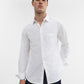 White Solid Slim Fit Casual Shirt | Greenfibre
