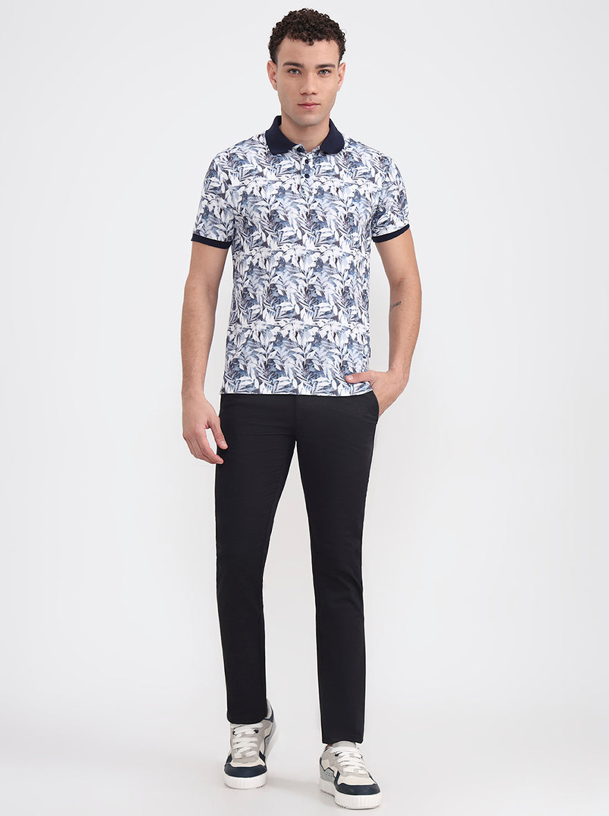 Black Solid Super Slim Fit Casual Trouser | Greenfibre