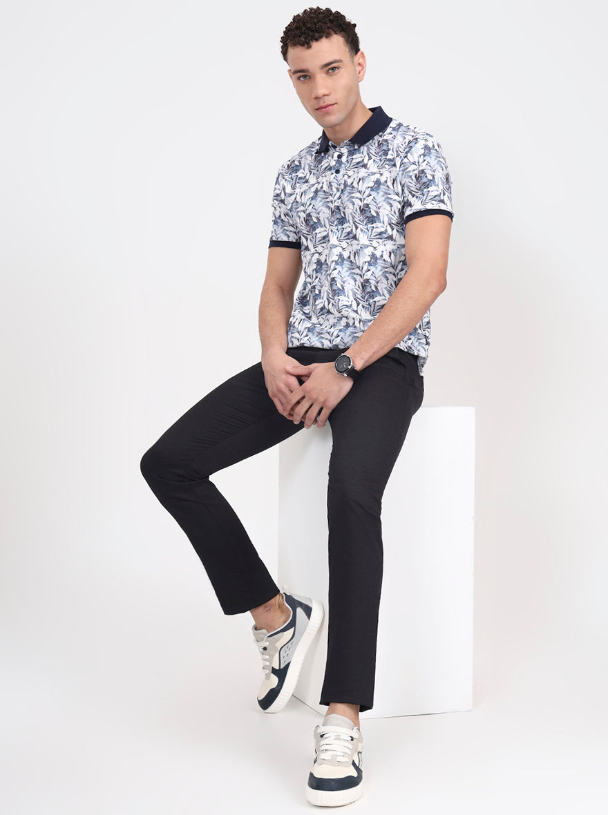 Black Solid Super Slim Fit Casual Trouser | Greenfibre