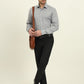 Grey Striped Regular Fit Formal Shirt | JadeBlue