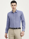 Blue Solid Slim Fit Formal Shirt | Greenfibre