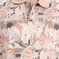 Peach Printed Slim Fit Polo T-Shirt | Greenfibre