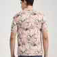 Peach Printed Slim Fit Polo T-Shirt | Greenfibre