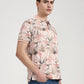 Peach Printed Slim Fit Polo T-Shirt | Greenfibre