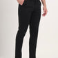Black Solid Slim Fit Casual Trouser | Greenfibre
