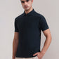 Teal Blue Striped Slim Fit Polo T-Shirt | Greenfibre