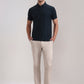 Teal Blue Striped Slim Fit Polo T-Shirt | Greenfibre