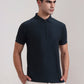 Teal Blue Striped Slim Fit Polo T-Shirt | Greenfibre