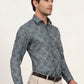 Green Printed Slim Fit Party Wear Shirt | Greenfibre