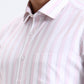 White & Pink Striped Slim Fit Formal Shirt | Greenfibre