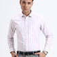 White & Pink Striped Slim Fit Formal Shirt | Greenfibre
