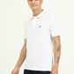 White Solid Slim Fit Polo T-Shirt | Greenfibre