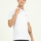 White Solid Slim Fit Polo T-Shirt | Greenfibre