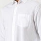 White Solid Slim Fit Casual Shirt | Greenfibre