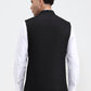 Black Solid Regular Fit Waistcoat  | Greenfibre