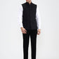 Black Solid Regular Fit Waistcoat  | Greenfibre