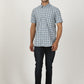 Light Blue Checked Smart Fit Semi Casual Shirt | Greenfibre