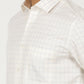 Cream Checked Slim Fit Formal Shirt | Greenfibre