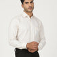 Cream Checked Slim Fit Formal Shirt | Greenfibre