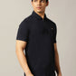 Navy Blue Solid Slim Fit Polo T-Shirt | JadeBlue