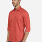 Rust Printed Slim Fit Casual Shirt | Greenfibre