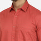 Rust Printed Slim Fit Casual Shirt | Greenfibre