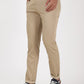 Beige Solid Super Slim Fit Casual Trouser | Greenfibre