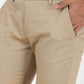 Beige Solid Super Slim Fit Casual Trouser | Greenfibre