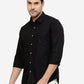 Black Solid Slim Fit Casual Shirt | Greenfibre