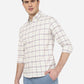 Cloud Cream Checked Slim Fit Casual Shirt | Greenfibre
