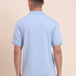 Sky Blue Printed Regular Fit Polo T-Shirt | Greenfibre