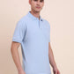 Sky Blue Printed Regular Fit Polo T-Shirt | Greenfibre
