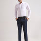 Blue Solid Slim Fit Formal Trouser | Greenfibre