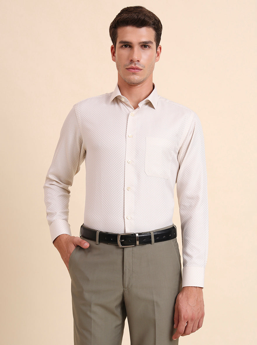 Fawn Solid Slim Fit Formal Shirt | Greenfibre